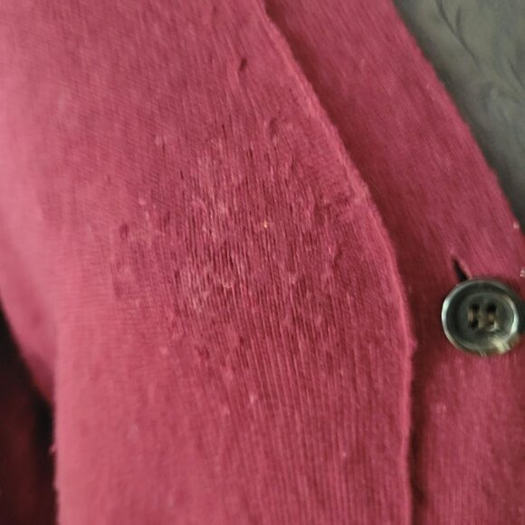 J. Crew Womens Burgundy Wool/Cashmere Blend V-Neck Cardigan Sweater S - Picture 2 of 6